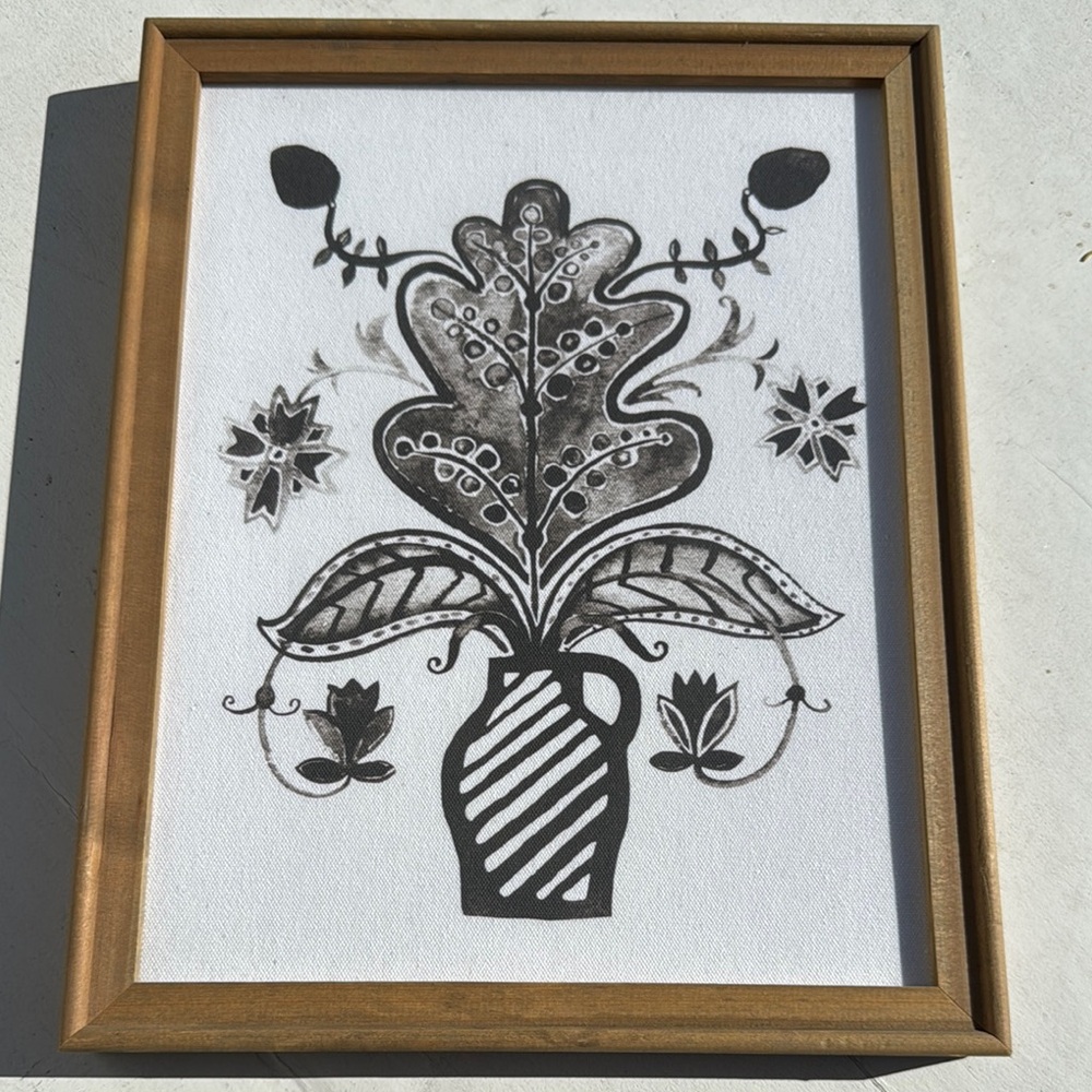Hobby Lobby Black and White Floral Art